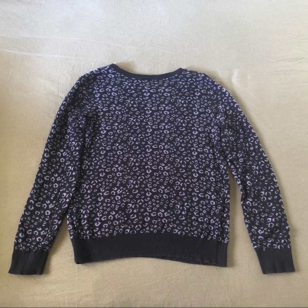 Loft Factory Cheetah Navy Blue/Lavender Sweater - Picture 5 of 5